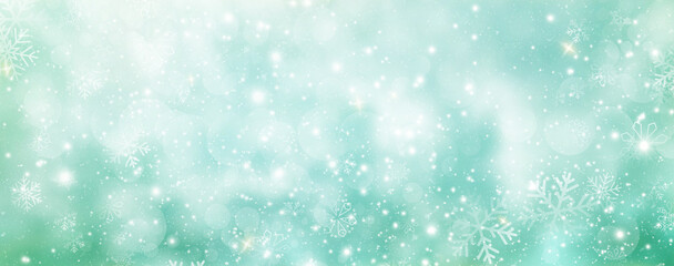 Beautiful Festive Luxurious Abstract Pastel Green Snowflake Christmas Background