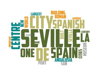 sevilla wordcloud concept, wordart,