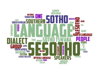 sesotho wordcloud concept, wordart,