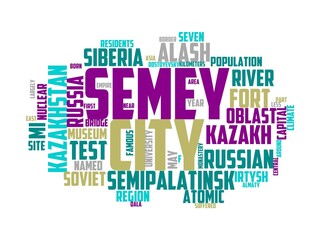 Obraz premium semipalatinsk wordcloud concept, wordart,