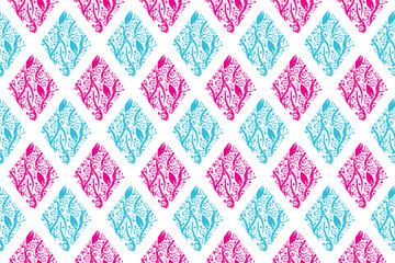 Floral damask seamless pattern vector