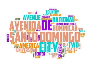 Fototapeta premium santo domingo wordcloud concept, wordart,