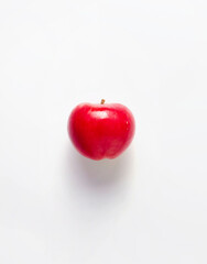 Apple red close-up on a white background.