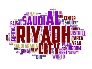 Fototapeta premium riyadh wordcloud concept, wordart,