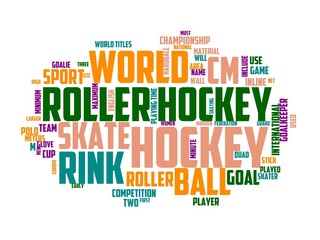 rink hockey wordcloud concept, wordart,