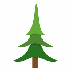 in flat style green tree, vector