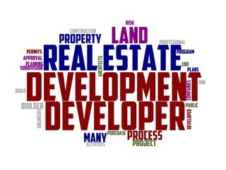 Fototapeta premium property developer wordcloud concept, wordart,