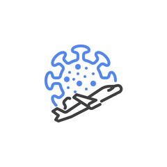 Travel during Coronavirus pandemic line icon