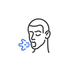 Cough symptom line icon