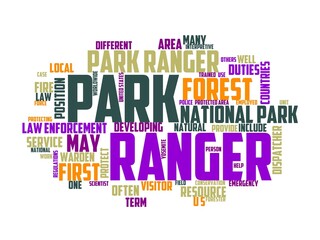park ranger wordcloud concept, wordart, ranger,park,national,people