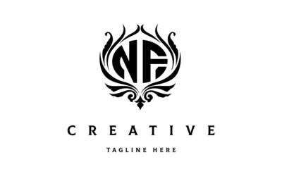NF circle luxury latter logo vector