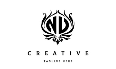 Fototapeta premium NU circle luxury latter logo vector