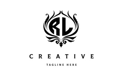 RL circle luxury latter logo vector