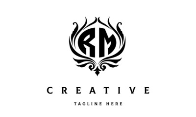RM circle luxury latter logo vector