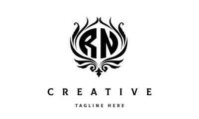 RN circle luxury latter logo vector