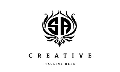 SA circle luxury latter logo vector
