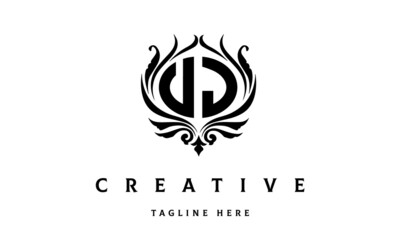 UJ circle luxury latter logo vector