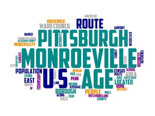 monroeville wordcloud concept, wordart, city,usa,geography,monroeville