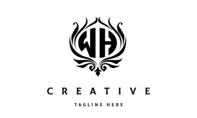 WH circle luxury latter logo vector