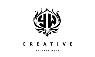 Obraz premium YW circle luxury latter logo vector
