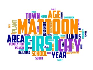 Fototapeta premium mattoon wordcloud concept, wordart, mattoon,usa,city,travel