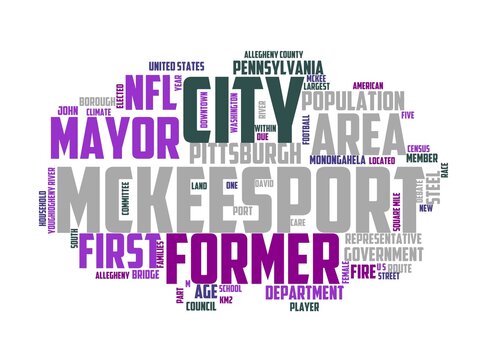 mckeesport wordcloud concept, wordart, pennsylvania,world,geography,city