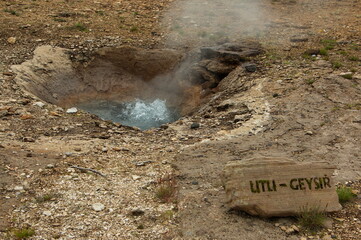 Litli Geyisir in Haukadalur geothermal area at Strokkur Geysir on Iceland, Europe

