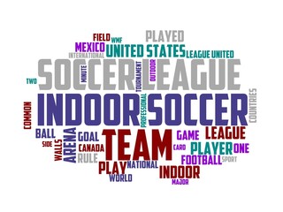 indoor soccer wordcloud concept, wordart, football,soccer,ball,game