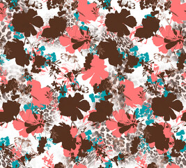 Seamless flowers pattern, floral print.