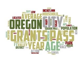 grants pass wordcloud concept, wordart, oregon,travel,landscape,outdoor