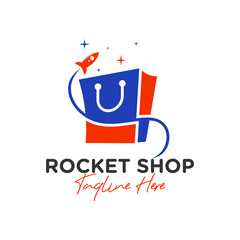 rocket shop bag inspiration illustration logo