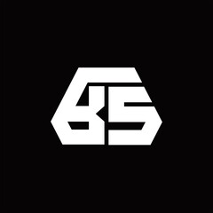 BS Logo monogram with octagon shape style design template