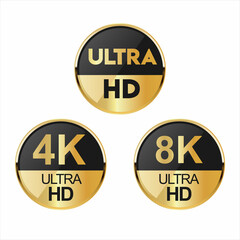 Collection of Full HD 4k 8K and Ultra Hd icons
