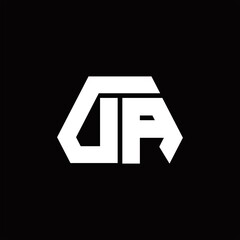 DA Logo monogram with octagon shape style design template