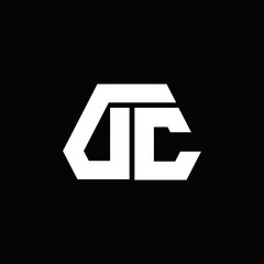 DC Logo monogram with octagon shape style design template