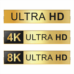 Collection of Full HD 4k 8K and Ultra Hd icons