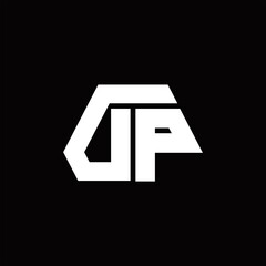 DP Logo monogram with octagon shape style design template