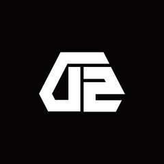 DZ Logo monogram with octagon shape style design template