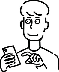 これはスマホを操作する男性のイラストです。