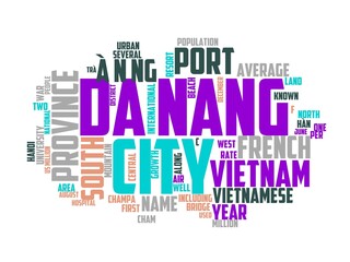 da nang wordcloud concept, wordart, travel,vietnam,danang,landscape