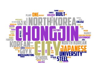 chongjin wordcloud concept, wordart, chongjin,map,asia,north