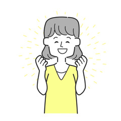 とても嬉しそうにしている女性