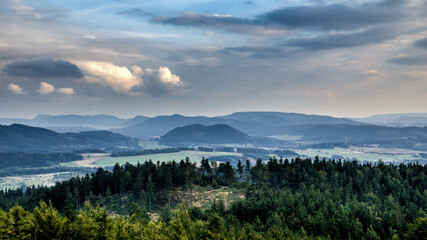 The view from the observation tower at the top of Trójgarb