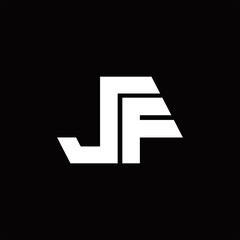 JF Logo monogram with octagon shape style design template