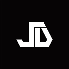 JV Logo monogram with octagon shape style design template