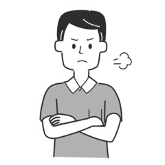 とても怒っている若い男性