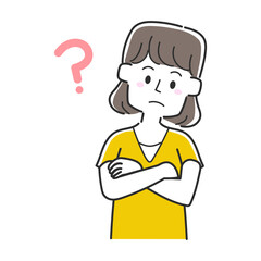 疑問を感じている若い女性