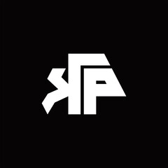 KP Logo monogram with octagon shape style design template