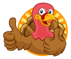 Turkey Thanksgiving or Christmas Cartoon Character