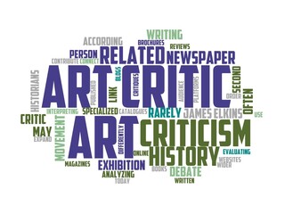 art critic wordcloud concept, wordart, art,critic,exhibition,gallery,culture